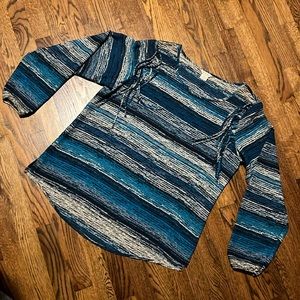 Ariat Women’s LS Blouse Fringe Blue Stripes Large